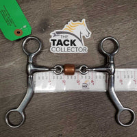 Flat SS Tom Thumb Dog Bone Western Bit, center Copper Roller *xc/like new, clean, mnr scratches
