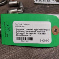 High Port Hinged S-Shank Correctional Western Reining Collection Bit *like new