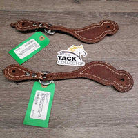 Pr Western Leather Bling Spur Straps *xc, clean, v.mnr stain, dent & scrapes