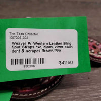 Pr Western Leather Bling Spur Straps *xc, clean, v.mnr stain, dent & scrapes
