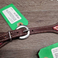 Pr Western Leather Bling Spur Straps *xc, clean, v.mnr stain, dent & scrapes