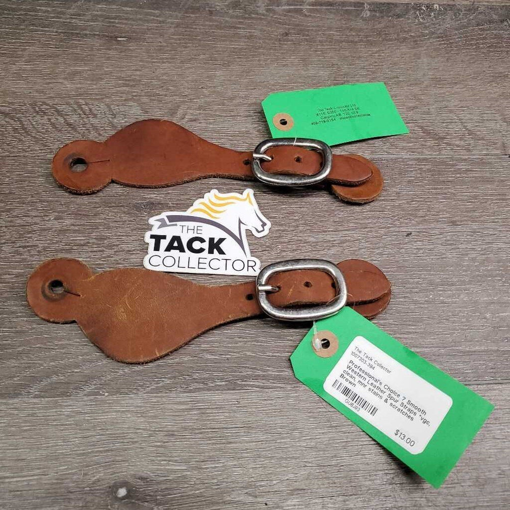 Smooth Western Leather Spur Straps *vgc, clean, mnr stains & scratches