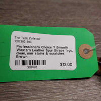 Smooth Western Leather Spur Straps *vgc, clean, mnr stains & scratches