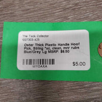 Thick Plastic Handle Hoof Pick, String *xc, clean, mnr rubs
