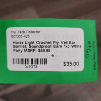 Light Crochet Fly Veil Ear Bonnet, Soundproof Ears *xc