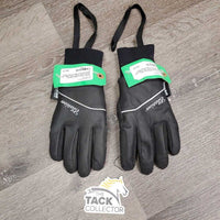 Winter Riding Gloves, elastic wrist straps *vgc, clean, mnr loose thread, snags & rubs