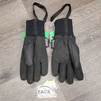 Winter Riding Gloves, elastic wrist straps *vgc, clean, mnr loose thread, snags & rubs