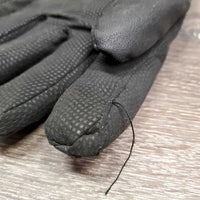 Winter Riding Gloves, elastic wrist straps *vgc, clean, mnr loose thread, snags & rubs