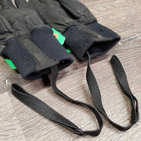 Winter Riding Gloves, elastic wrist straps *vgc, clean, mnr loose thread, snags & rubs

