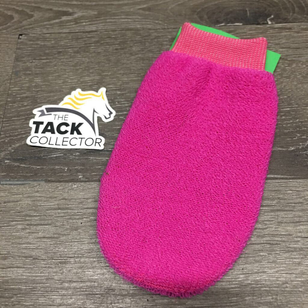 Woven Plastic Loofah Style Bathing Mitt *like new, clean, mnr hair