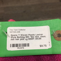 Woven Plastic Loofah Style Bathing Mitt *like new, clean, mnr hair
