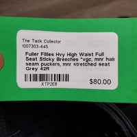 Hvy High Waist Full Seat Sticky Breeches *vgc, mnr hair, seam puckers, mnr stretched seat