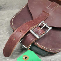 Leather Horseshoe? Thigh Saddle Bag *xc, scuffs, scratches, mnr dirt
