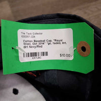 Cotton Baseball Cap, "Royal West, Oct 2014" *gc, faded, lint, dirt
