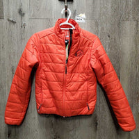 Quilt Puffy Jacket, Zipper"Spruce Meadows, Canada" embroidery *vgc, mnr cuff stains