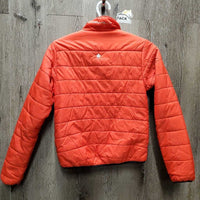 Quilt Puffy Jacket, Zipper"Spruce Meadows, Canada" embroidery *vgc, mnr cuff stains