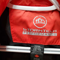 Quilt Puffy Jacket, Zipper"Spruce Meadows, Canada" embroidery *vgc, mnr cuff stains