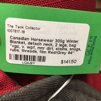 300g Winter Blanket, detach neck, 2 legs, bag *vgc, v. wpf, mnr dirt, stains, snags, rubs, threads, film
