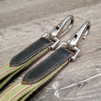 2 Elastic & Leather Side Reins *vgc, mnr rubs, clean, dry, stiff
