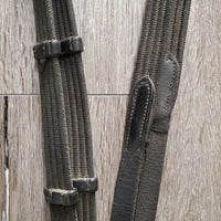 Double Rsd Padded Monocrown Dressage Bridle, Crank, Flash, Web Reins *vgc, dirty, missing keeper, creases