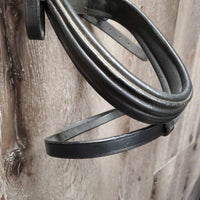Double Rsd Padded Monocrown Dressage Bridle, Crank, Flash, Web Reins *vgc, dirty, missing keeper, creases