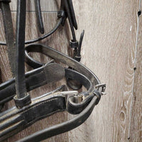 Double Rsd Padded Monocrown Dressage Bridle, Crank, Flash, Web Reins *vgc, dirty, missing keeper, creases