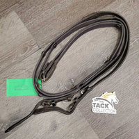 Nylon Web Reins, finger stoppers *gc/fair, v.faded, rubs, threads, dirty, stretched keepers

