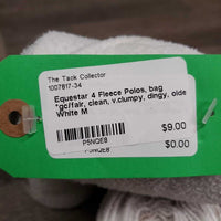 4 Fleece Polos, bag *gc/fair, clean, v.clumpy, dingy, older
