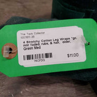 4 Stretchy Cotton Leg Wraps *gc, mnr faded, rubs, & hair, older