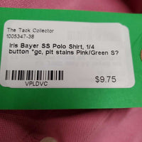SS Polo Shirt, 1/4 button *gc, pit stains

