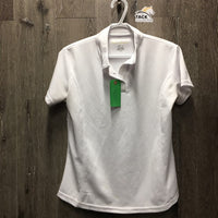 SS Show Shirt, 1/4 Button Up, snap collar *gc, older, snags, runs, peeled logos, pits