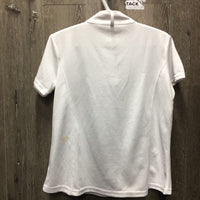 SS Show Shirt, 1/4 Button Up, snap collar *gc, older, snags, runs, peeled logos, pits