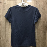 SS Show Shirt, 1/2 Zip Up, bling *gc, rubs, frays, collar: dingy & crinkles
