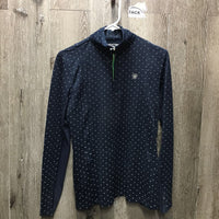 LS Sun Show Shirt, 1/4 Zip Up, Mesh Sleeves *vgc, mnr snags, rubs, runs & hair
