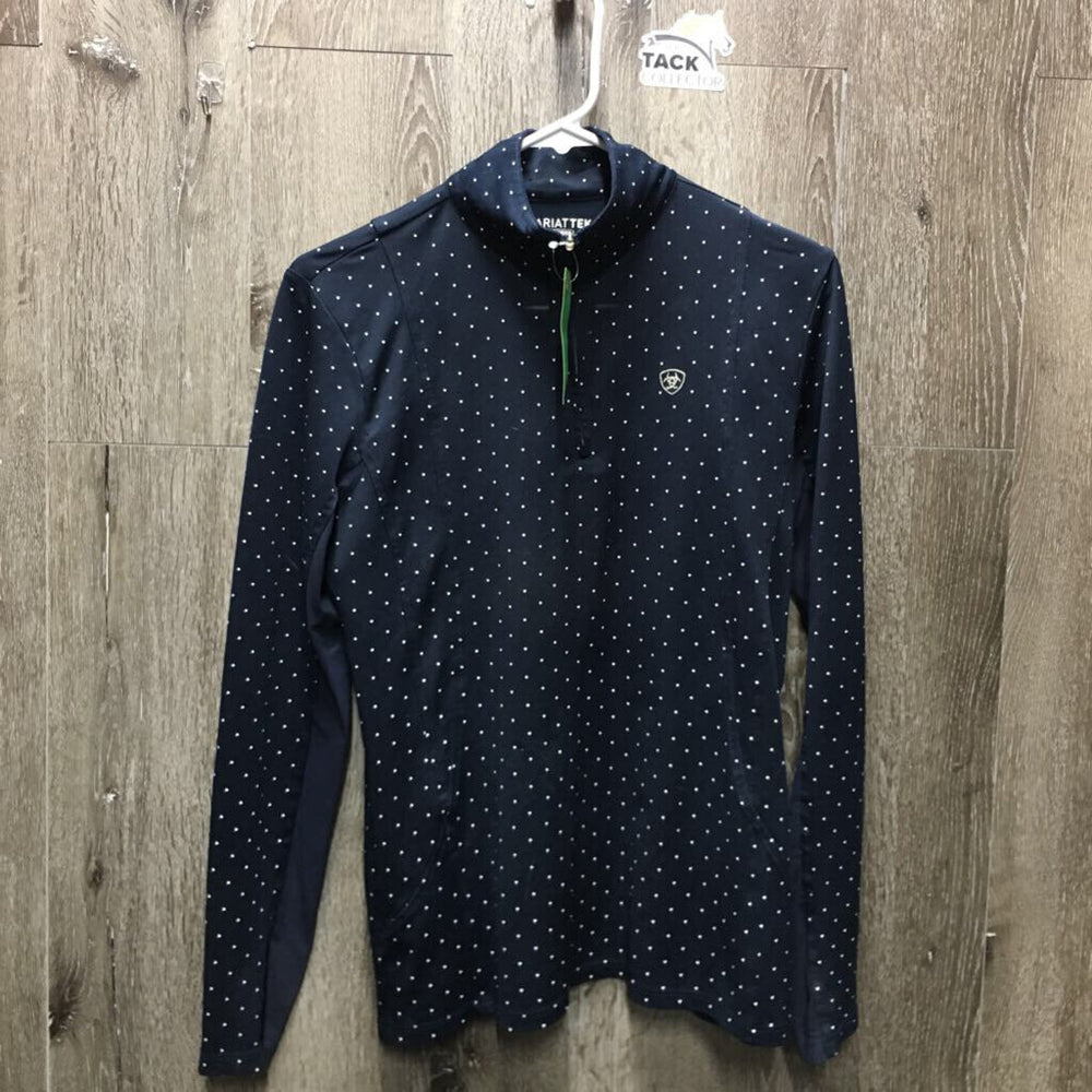 LS Sun Show Shirt, 1/4 Zip Up, Mesh Sleeves *vgc, mnr snags, rubs, runs & hair