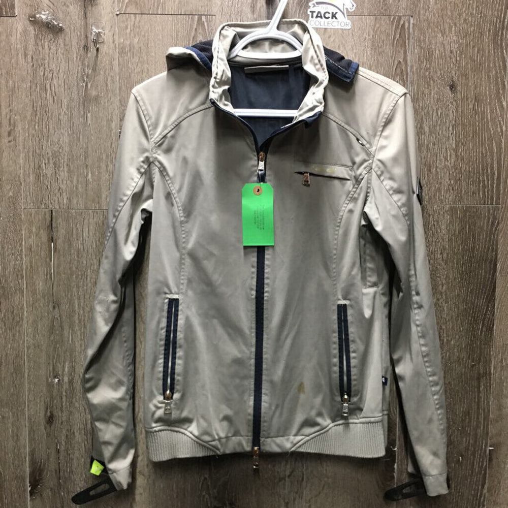 Light Jacket, Zip, Zip Off Hood *gc, rubs, snags, weak & frayed velcro, stains, peeled logo