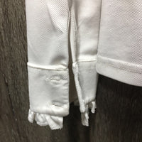 LS Show Shirt, Lace Shoulders, Back Zip *gc/fair, v.snagged, dingy, runs
