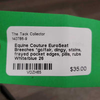 EuroSeat Breeches *gc/fair, dingy, stains, frayed pocket edges, pills, rubs

