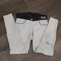 High Waist Full Seat Breeches *gc/fair, missing button & logo, v.faded, stained, dingy, rubs, pills puckers
