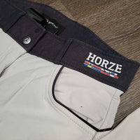 High Waist Full Seat Breeches *gc/fair, missing button & logo, v.faded, stained, dingy, rubs, pills puckers
