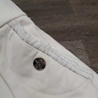 High Waist Hvy Full Seat Breeches, ruffles *gc, pulled ruffles: threads, dingy?, hairy velcro, mnr rubs & pills
