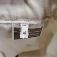 High Waist Hvy Full Seat Breeches, ruffles *gc, pulled ruffles: threads, dingy?, hairy velcro, mnr rubs & pills
