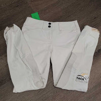 Euro Seat Breeches *gc, older, stains, seam puckers, dingy, puckers, hairy velcro
