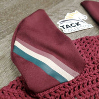 Crochet Ear Bonnet Fly Veil, 3x piping *vgc, clean, curled, shrunk, snags
