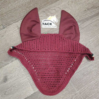 Crochet Ear Bonnet Fly Veil, 3x piping *vgc, clean, curled, shrunk, snags
