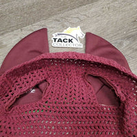 Crochet Ear Bonnet Fly Veil, 3x piping *vgc, clean, curled, shrunk, snags
