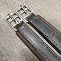 Thick Padded Leather Girth, els *gc, mnr rubs, dirt, scratches, stains & faded, older, mnr undone stitching
