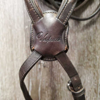 Rsd Figure 8 Monocrown Bridle, Buckles, Rubber Reins *vgc/gc, clean & dirty seams, residue, scraped edges, rubs, torn edge
