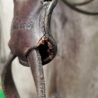 Rsd Figure 8 Monocrown Bridle, Buckles, Rubber Reins *vgc/gc, clean & dirty seams, residue, scraped edges, rubs, torn edge
