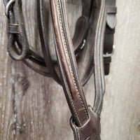 Rsd Figure 8 Monocrown Bridle, Buckles, Rubber Reins *vgc/gc, clean & dirty seams, residue, scraped edges, rubs, torn edge
